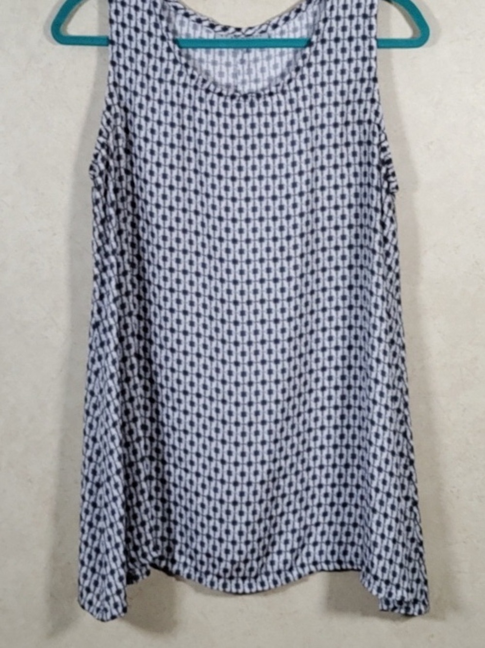 Sleeveless Blue Geometric A-Line Women's Skirt